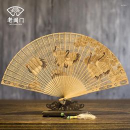 Decorative Figurines |hollow Out Classical Gift Fans Chinese Wind Restoring Ancient Ways Collectables - Autograph Crafts Sandalwood Fan