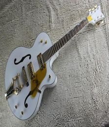 the white falcon jazz electric guitar hollow body electricjazzguitar high quality arched guitare with big tremolo system8124528