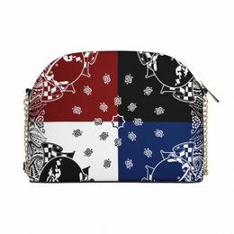 new Arrivals Latest Trendy Purses Black and White bag Printing Custom Small Shell bandana Bag For Women Unique Fi Purse 01n3#