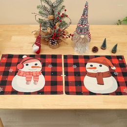 Table Mats Christmas Placemat Washable Snowman Snowflakes And Winter