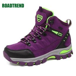 Boots 2022 Spring High Top Hiking Shoes Women Outdoor Trekking Climbing Shoes Purple Grey Ladies Sneakers Sport Mountaineering Shoes