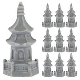 Garden Decorations 10pcs Vintage Tower Model Decoration Prop Retro Pagoda Decor