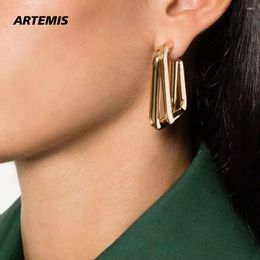 Dangle Earrings Fashion Europe America Designer Brand Gold Silver Geometric Rectangle Women Top Quality Luxury Jewelry Trend