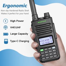 BaoFeng UV-13 PRO V2 10W Powerful Dual Band Walkie Talkie Type-C Charger 16KM Long Range UV13 Pro Transceiver Ham Two Way Radio