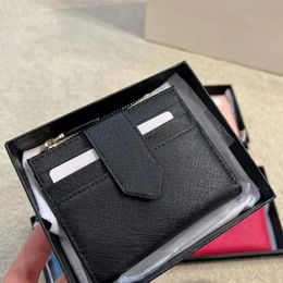 Short Wallet Card Holder Purse Woman Mens Wallets Designer Coin Purses Zipper Pouch Genuine Cowhide Leather Mini Clutch Bags Triangle 5 Rkjl