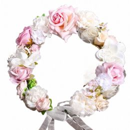 3 Design Artificial Fr Wreath Bride Women Fr Crown Hair Band Wedding Floral Headband Garland Ribb Girl Hair Accorie e1rY#