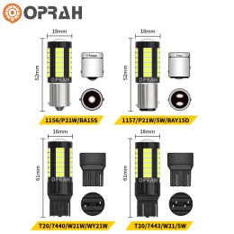 Oprah 2PCS 12V 24V 1156 BA15S P21W 5630 33SMD LED Bulb BAU15S P21/5W 7440 W21W W21/5W 7443 3157 P27/7W Car Signal Reverse Lights