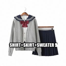 Sapporo weiß drei Schuluniform japanische Abteilung JK Uniform grundlegende Matrosenuniform Schüler mittleren Anzug Strickjacke Set b2MN #