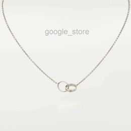 Classic Design Double Loop Charms Love Necklace Women Girls 316l Steel Wedding Jewelry Collares Collier
