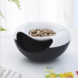 Tea Trays Lazy Snack Bowl Plastic Multifunction Double Layer Storage Box Plate Organiser Fruit With Phone Holder Fruits