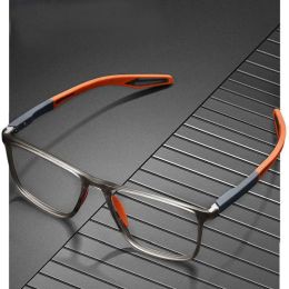 Sports Colour Changing Myopia Glasses Unisex Flexible TR90 Square Frame Eyewear for Men Women Ultralight Near Sight Eyeglasses