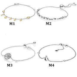 Jiaduola S925 Pan Pure Sier Love Honey Language Bracelet Glacier Beauty Bracelet Adjustable Bracelet for Girlfriend