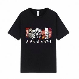 gothic Friends Horror T Shirt Women Wicca Punk Clothes Cool Halen Edgy Graphic Tee Grunge Devil Plus Size Rock Men Tops n5kO#