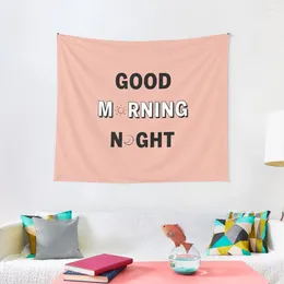 Tapestries GOOD MORNING/NIGHT PINK Tapestry Wall Deco Aesthetic Room Decoration