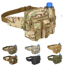 Bags Tactical Waist Bag Outdoor Sport Men Belt Pack Pouch with Water Bottle Holder Waterproof 800D Nylon Belt Gym Bags