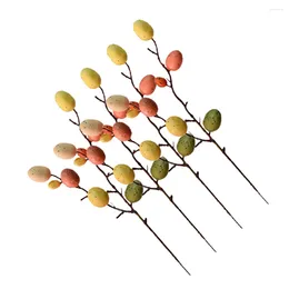 Decorative Flowers 4pcs Simulation Branches Easter Egg Decorations Festive Vase Ornament Party Adornments For Home Outdoor