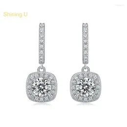 Dangle Earrings Shining U S925 Silver D Colour Moissanite Drop For Women Sexcellent Cutting Fine Jewellery Wedding