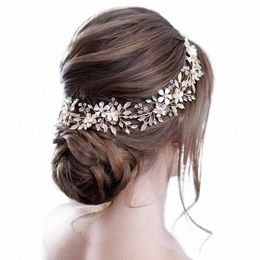 1pc bridal Jewellery leaf headband gold headdr wedding dr accories hair bands hair accories hair bands 29Xo#