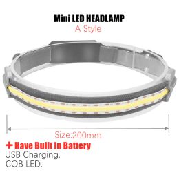Cob Headlamp Large Floodlight LED Outdoor Household Portable LED Light with Built-in 1200mah Battery USB Rechargeable Head Lamp