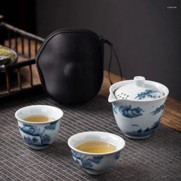 Tea Scoops Chinese Travel Set Ceramic Glaze Teapot Teacup Gaiwan Porcelain Teaset Kettles Teaware Sets Drinkware Ceremony