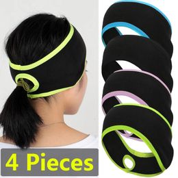 Sport Women Ponytail Headband Fleece Ear Band Ear Warmer Head Wrap Winter Running Headband Sweatband for Women Girls Outdoor240325