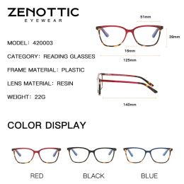 ZENOTTIC Retro Anti Blue Light Reading Glasses for Women Computer Gaming Goggles Presbyopia Eyewear Optical Hyperopia Eyeglasses