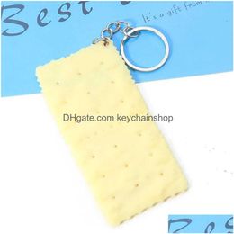 Keychains & Lanyards 2Pcs Pastry Food Keychain Children Snack Model Pography Props Key Bag Pendant Gifts R231005 Drop Delivery Fashio Dh0Nf