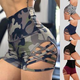 Women's Shorts High Waist Tight Yoga Side Large Hollow Sexy Pack Maternity With Pocket