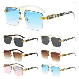 Sunglasses Vintage Rimless For Men Fashion Square UV400 Frameless Sun Glasses Cutting Lenses Eyewear Women