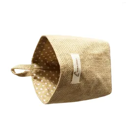 Storage Bags 1 Pocket Hanging Pouches Linen Cotton Organiser Box Containers For Kitchen Bedroom