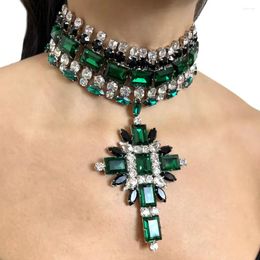 Necklace Earrings Set 2024 Fashion Exaggerated Jewelry Cross Pendant Fringe Accessories