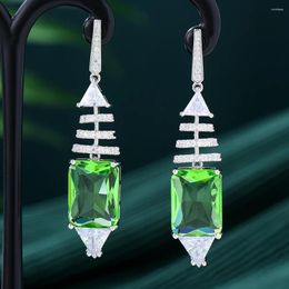 Dangle Earrings Missvikki Gorgeous Green CZ For Women Wedding Jewelry High Quality Luxury Original Trendy Fashion Accessories