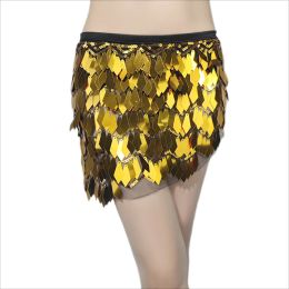 Womens Sequin Shiny Tassel Belly Dance Hip Scarf India Carnival Rave Stage Performance Waist Chain Costume Party Wrap Skirt Belt