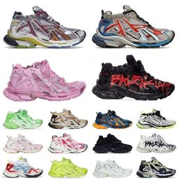 Luxury Brand Track Runners 7.0 Men Designer Shoes Women Graffiti White Blue Orange Multicolor Shoes Trainers Big Size Sneakers