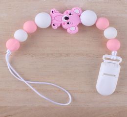 Baby Animal Silicon Bead Pacifier Holders Euro America Trade Hand Made Safe Infant Baby Gracious Pacifier Chain Clips3076305