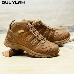 Fitness Shoes Outdoor Hiking Climbing Tactical Boots Military Combat Men's Mid Top Desert Sports Mountain Camping Sneakers