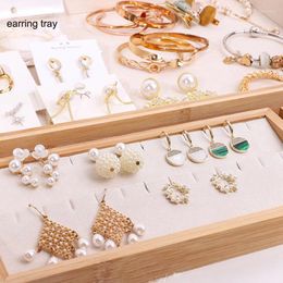 Jewellery Pouches Bamboo 5 Use Tray Ring Display Organiser Gift Box Holder Necklace Earrings Storage Showcase Stand