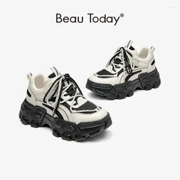 Casual Shoes BeauToday Chunky Sneakers Women Mesh Breathable Trainers Leisure Mixed Colours Vulcanize Platform Ladies Handmade 29455