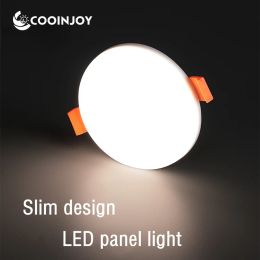 Ultra Thin Round/Square LED Panel Light 10W 18W 24W 36W 220V Aluminium Ceiling Recessed Downlight AC 85-265V Open Hole Adjustable