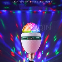 E27 Stage Lamp RGB LED Bulb Magic Ball Rotating Bulb Small Magic Sound Control Light KTV Flash Bulb Colorful Atmosphere Light