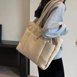 Shoulder Bags Ladies Padded Handbags Solid Color Winter Puffer Large Capacity Single Bag Fashion For Party Travel Work