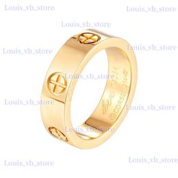 Band Rings Fashion Classic Cross Stainless Steel Rings For Women Men Gold Colour Luxury Jewellery Wedding Gift T240330
