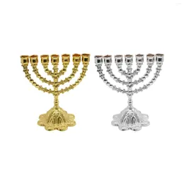 Candle Holders Hanukkah Menorah Jewish Holder 7 Branches Decorations Tealight