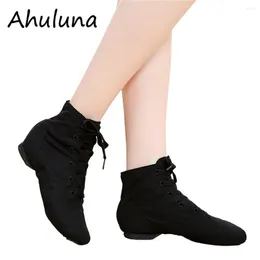 Dance Shoes Women Sports Dancing Sneakers Jazz Lace Up Canvas Boots DS014