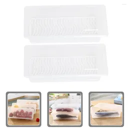 Storage Bottles 2pcs Sealing Boxes Transparent Preservation Fridge Organizers Supply