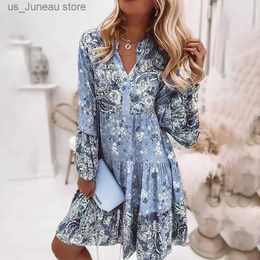 Basic Casual Dresses 2024 New Arrival Bohiminia Womens Floral Patchwork Short Dress Hot Layered Mini Dresses Ladies Fashion Clothes Flowers Dresses T240330