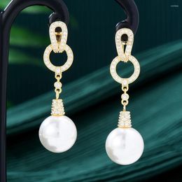 Dangle Earrings Kellybola 2024 Geometry Pearls Drop For Women Anniversary Gift Jewellery Wholesale High Quality