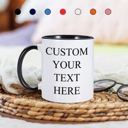 Mugs Personalized Mug Custom Your Po Image Pattern Text Logo Cute Gift For Friend Women Men Ceramics Coffee Cup Christmas