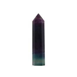 Natural Fluorite Quartz Crystal Stone Healing Amethyst Hexagonal Wand Point Children's Toy Living Room Crystal Stone Ornaments