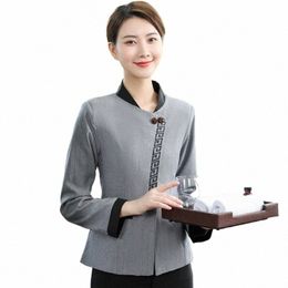 two-butt Cleaning Work Clothes Women's Lg-Sleeved Workwear Hotel Guest Room Aunt Cleaning Service Uniform Autumn and Winter k9F6#